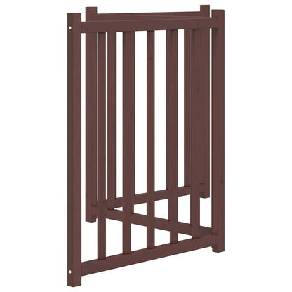 Cancello Cani Pieghevole 3Pannelli Marrone 150cm Massello Abete | homemem39