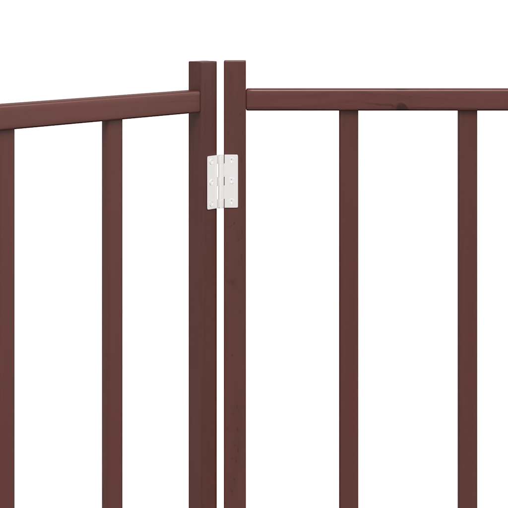 Cancello Cani Pieghevole 3Pannelli Marrone 150cm Massello Abete | homemem39