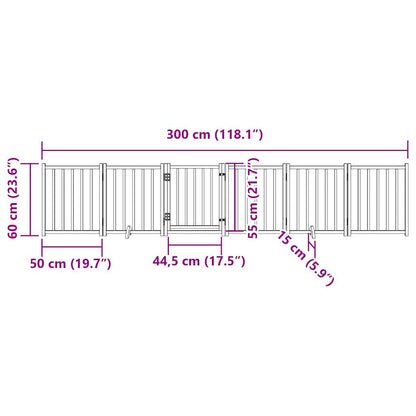 Cancello Cani Pieghevole Marrone 6Pannelli 300cm Massello Abete | homemem39