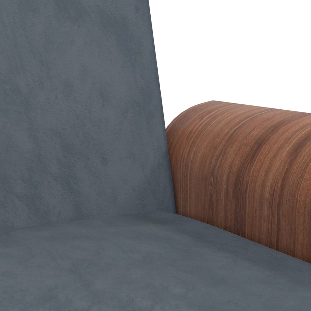 Divano Letto con Portabicchieri in Velluto Grigio Scuro | homemem39