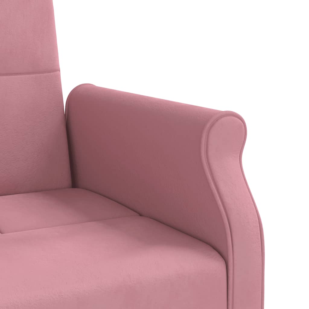 Divano Letto con Cuscini Rosa in Velluto