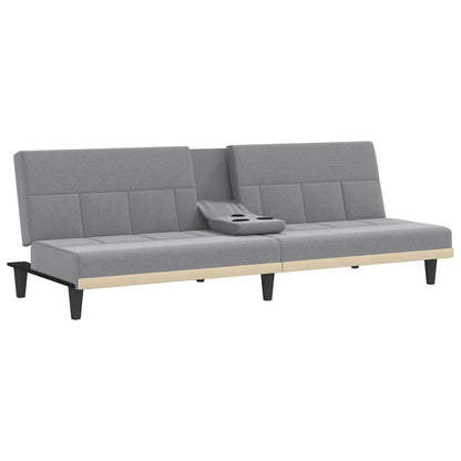 Divano Letto con Portabicchieri in Tessuto Grigio Chiaro | homemem39