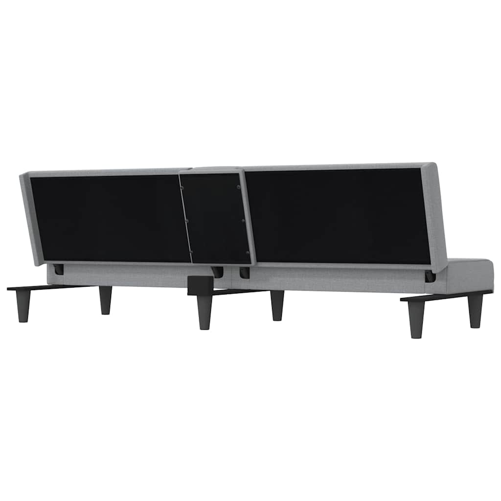 Divano Letto con Portabicchieri in Tessuto Grigio Chiaro | homemem39