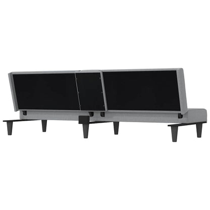 Divano Letto con Portabicchieri in Tessuto Grigio Chiaro | homemem39