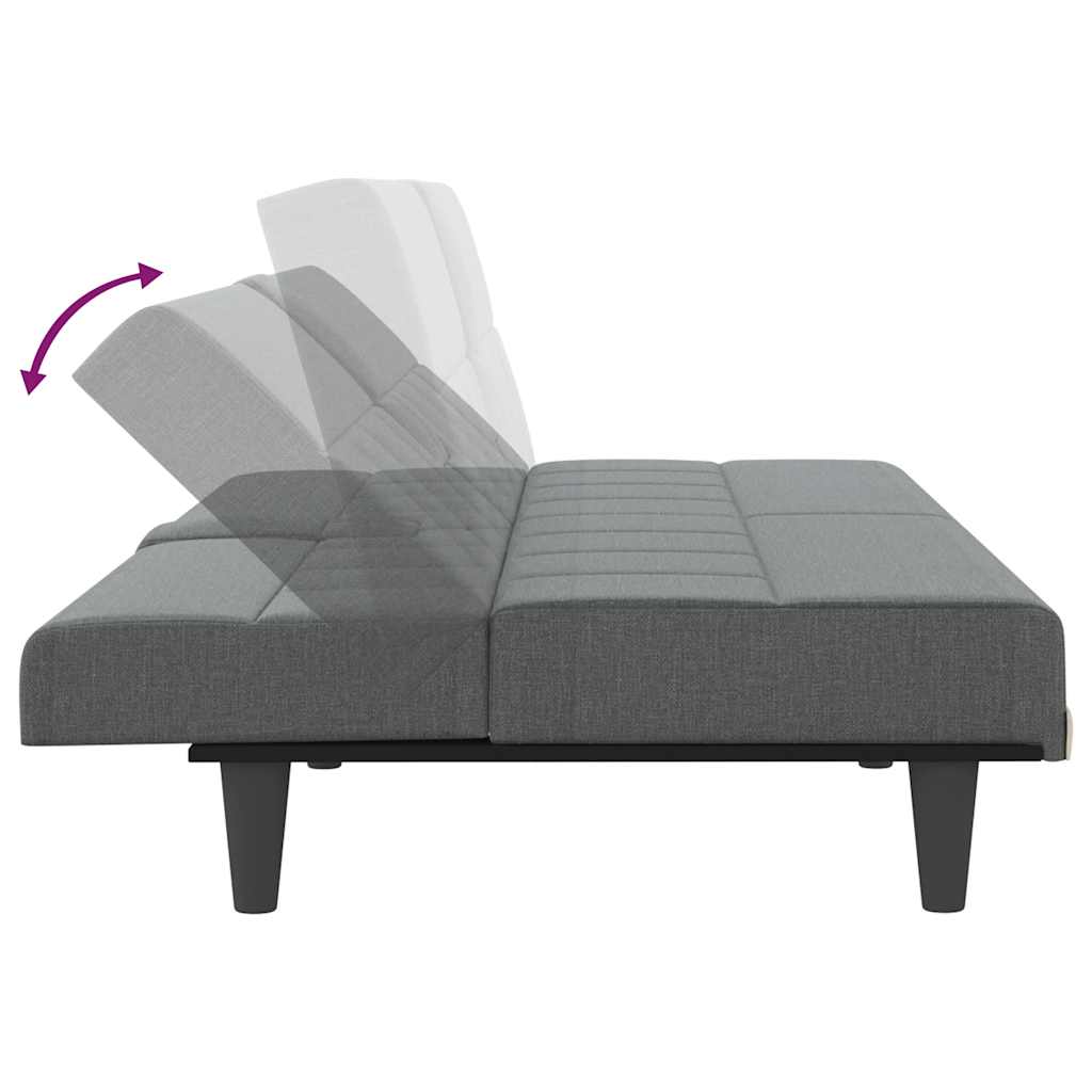 Divano Letto con Portabicchieri in Tessuto Grigio Scuro | homemem39