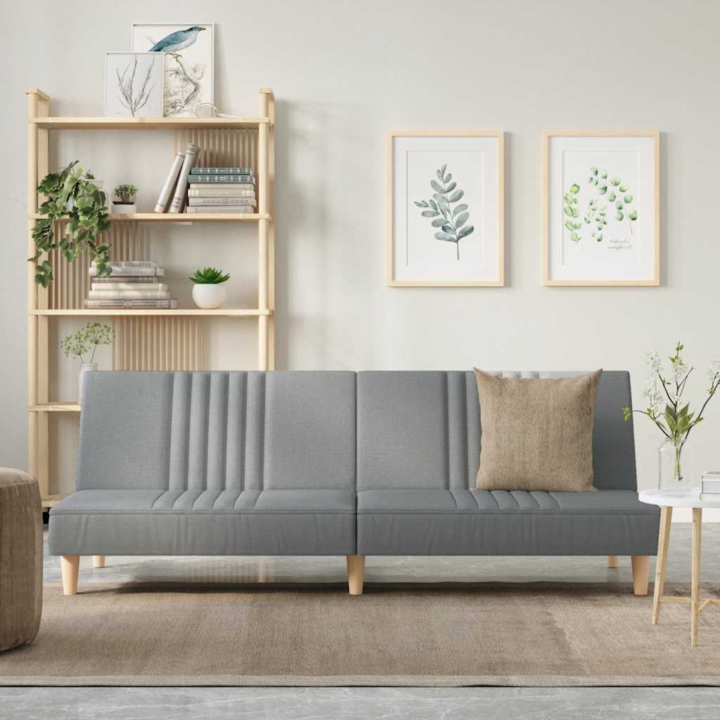 Divano Letto Grigio Chiaro in Tessuto - homemem39