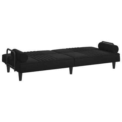 Divano Letto con Braccioli Nero in Velluto | homemem39