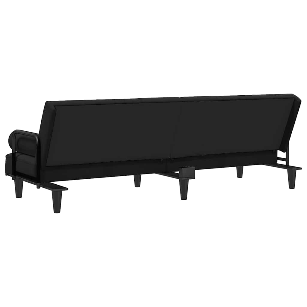 Divano Letto con Braccioli Nero in Velluto | homemem39