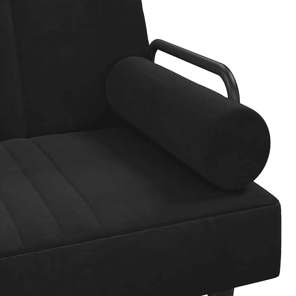 Divano Letto con Braccioli Nero in Velluto | homemem39