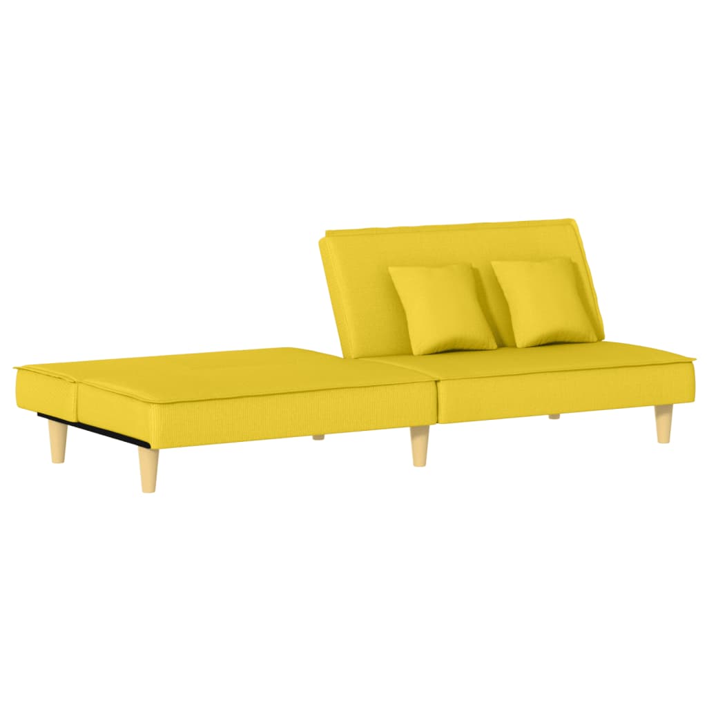 Divano Letto Giallo Chiaro in Tessuto