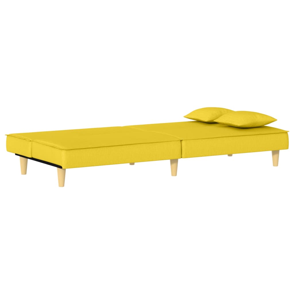 Divano Letto Giallo Chiaro in Tessuto - homemem39