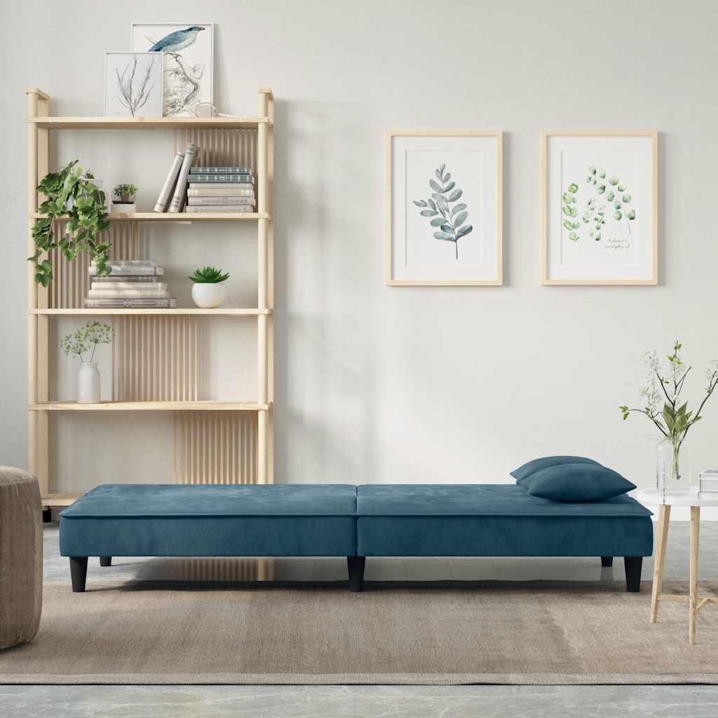 Divano Letto Blu in Velluto | homemem39