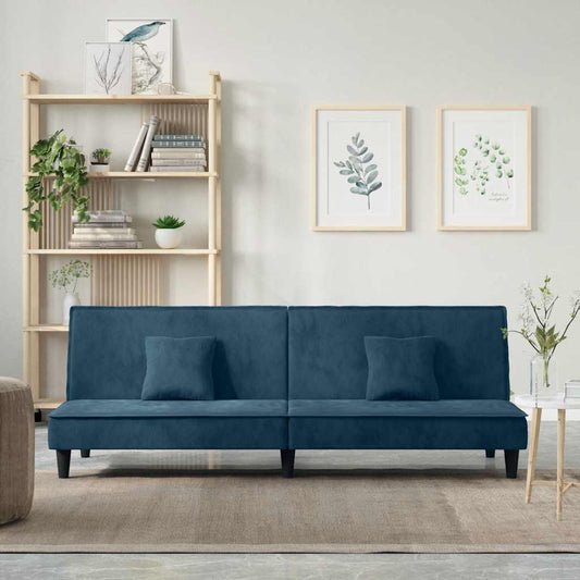 Divano Letto Blu in Velluto | homemem39