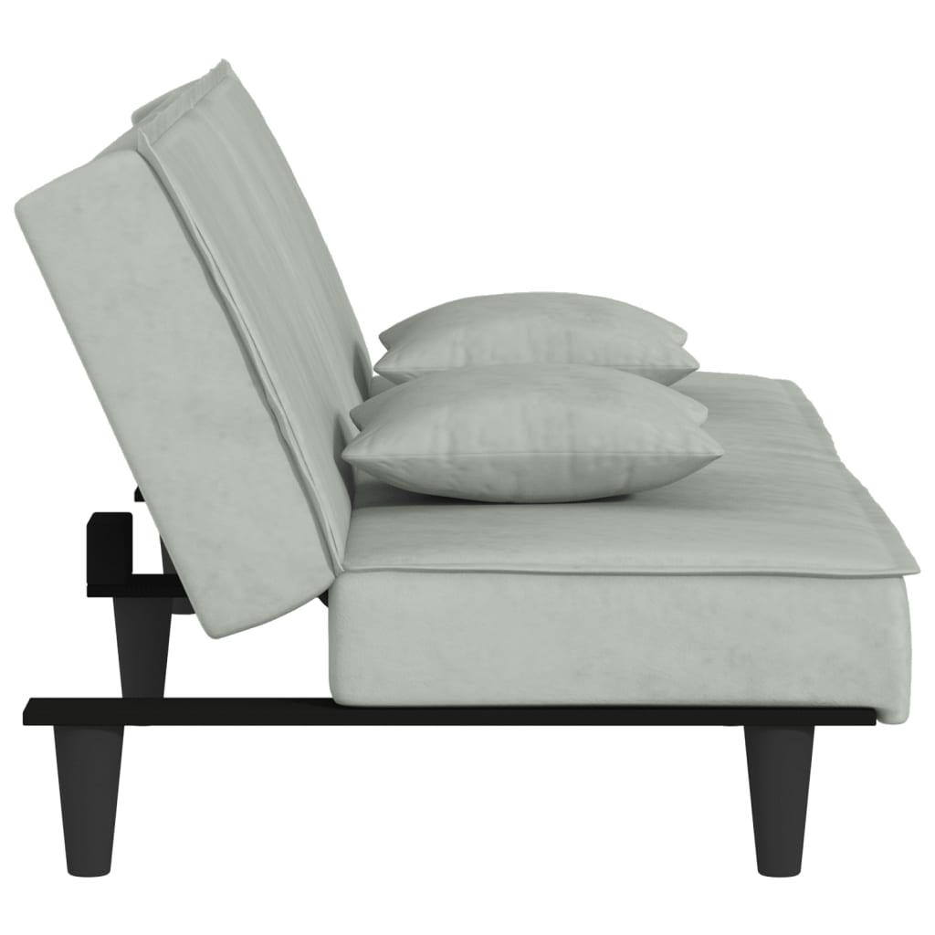 Divano Letto Grigio Chiaro in Velluto | homemem39