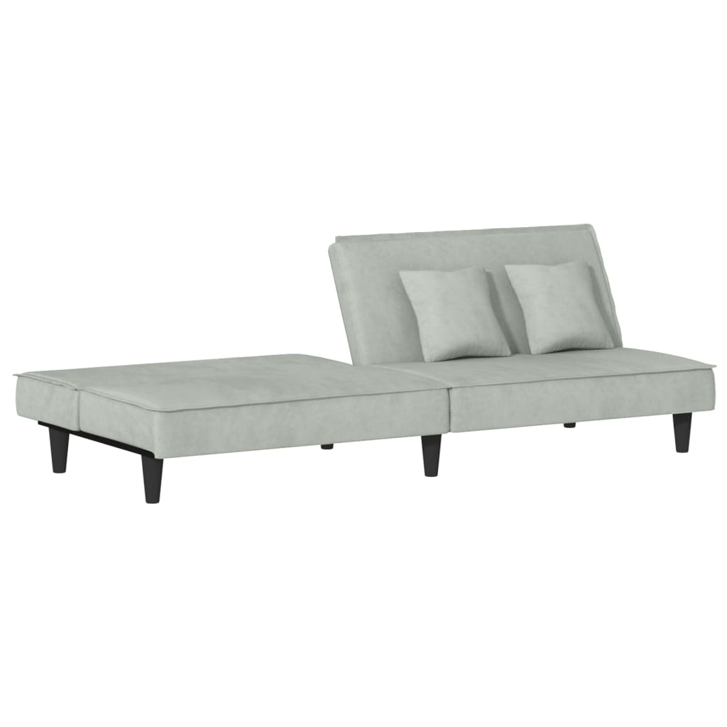 Divano Letto Grigio Chiaro in Velluto | homemem39