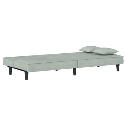 Divano Letto Grigio Chiaro in Velluto | homemem39