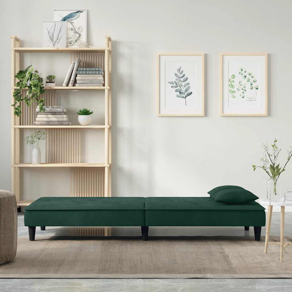 Divano Letto Verde Scuro in Velluto | homemem39