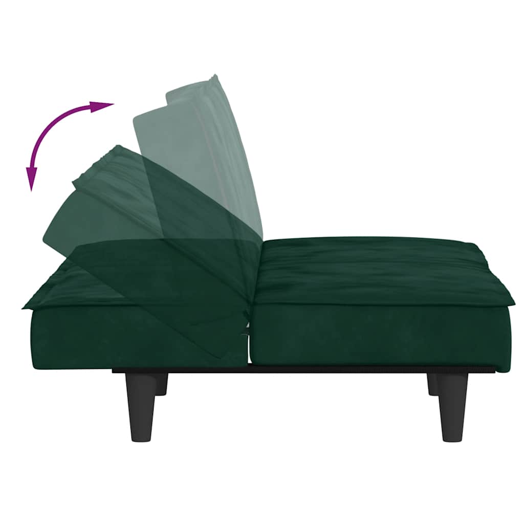 Divano Letto Verde Scuro in Velluto | homemem39