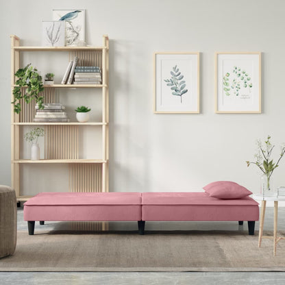 Divano Letto Rosa in Velluto