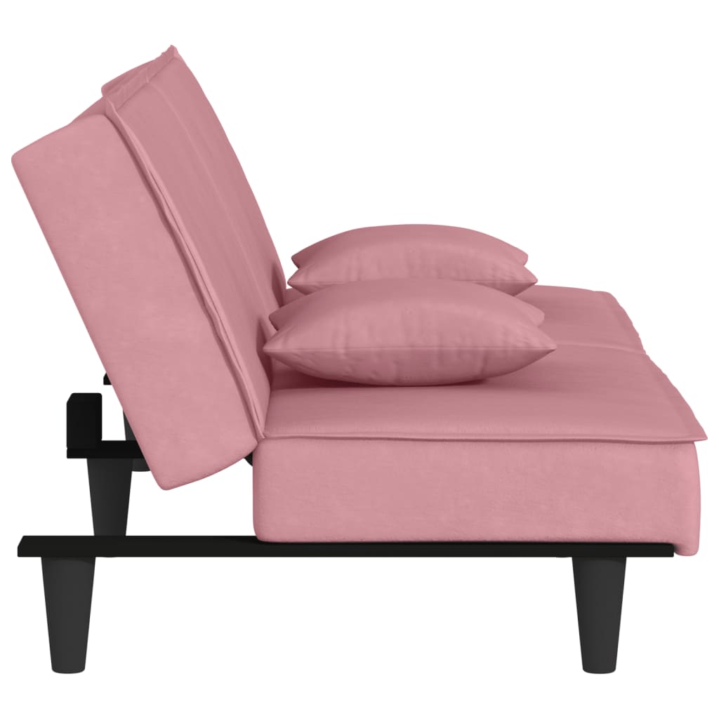 Divano Letto Rosa in Velluto