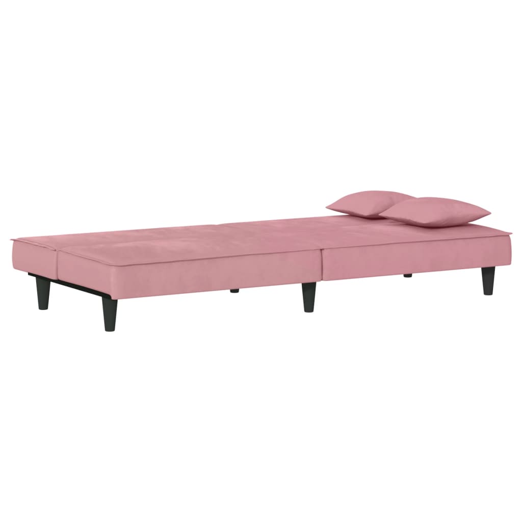 Divano Letto Rosa in Velluto