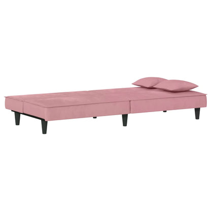 Divano Letto Rosa in Velluto