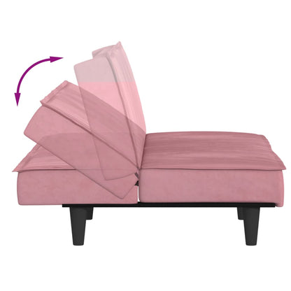 Divano Letto Rosa in Velluto