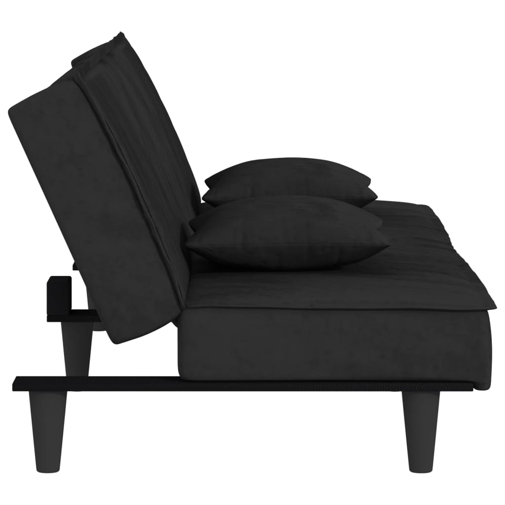 Divano Letto Nero in Velluto | homemem39