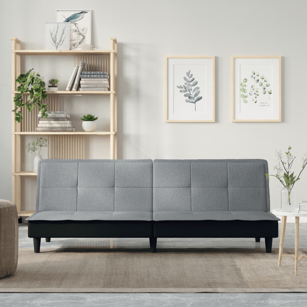 Divano Letto Grigio Chiaro in Tessuto | homemem39