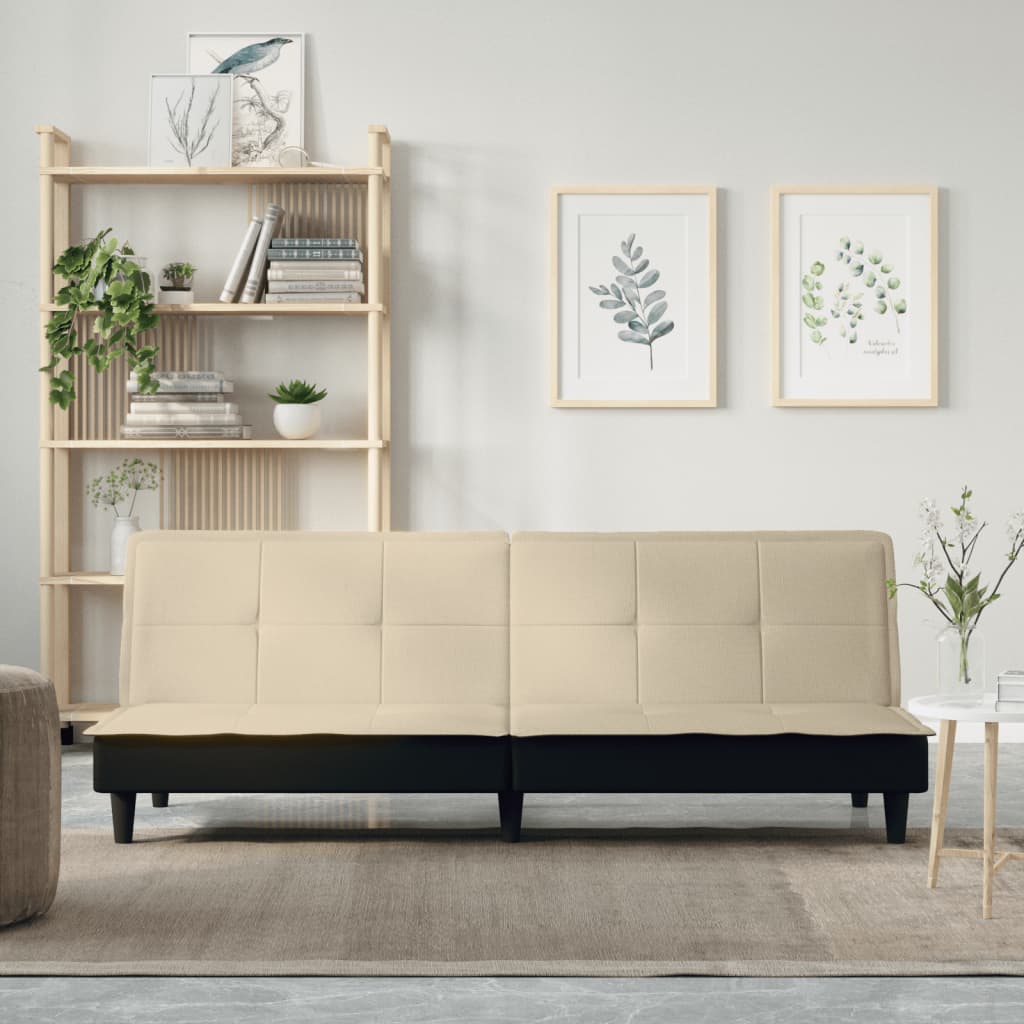 Divano Letto Crema in Tessuto | homemem39