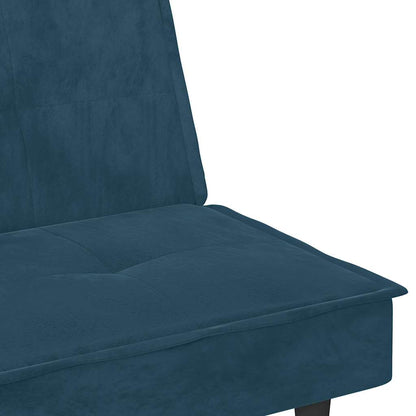 Divano Letto con Portabicchieri in Velluto Blu | homemem39