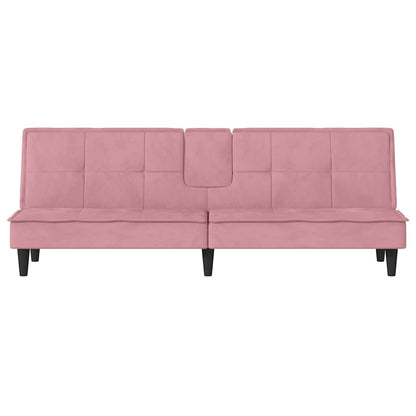 Divano Letto con Portabicchieri in Velluto Rosa | homemem39