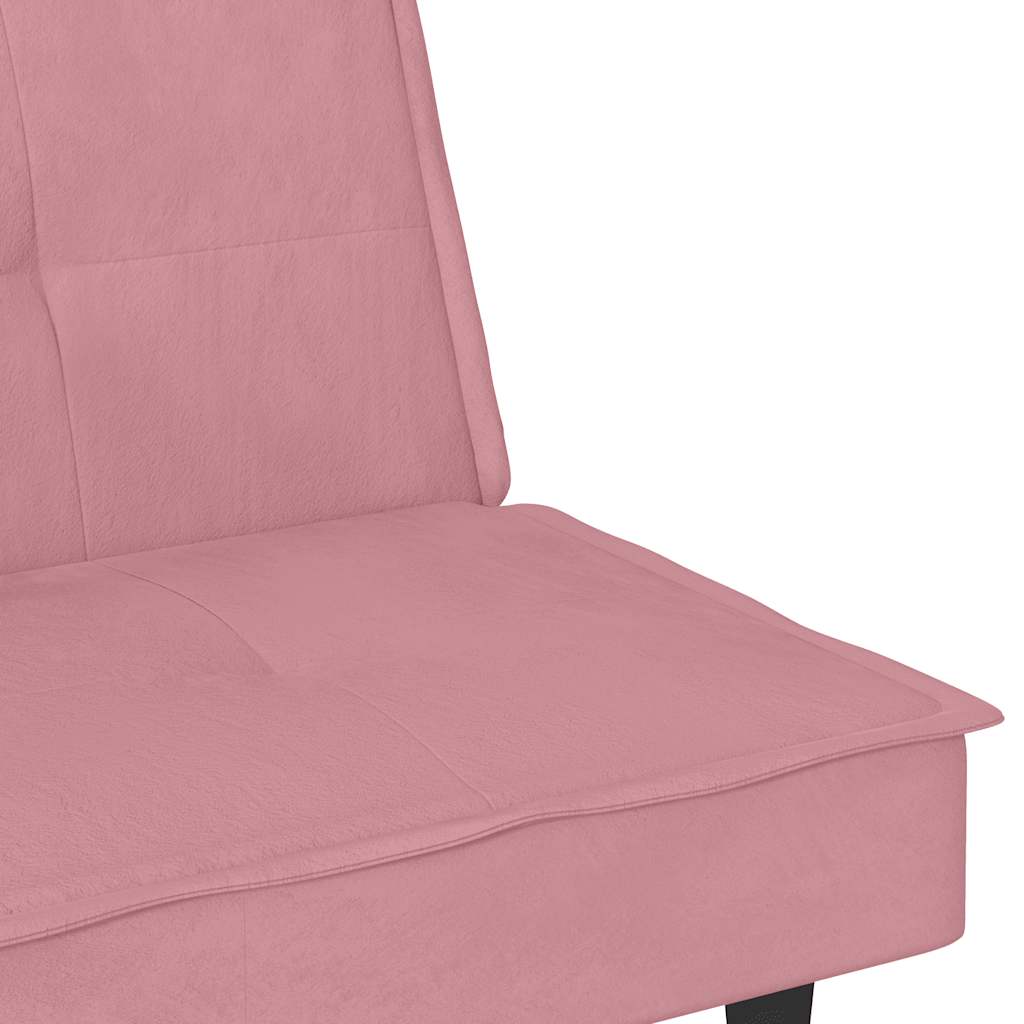 Divano Letto con Portabicchieri in Velluto Rosa | homemem39