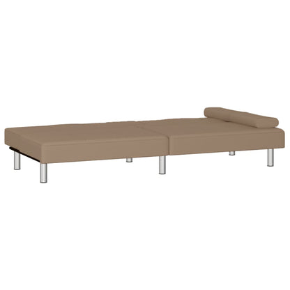 Divano Letto con Portabicchieri in Similpelle Cappuccino - homemem39