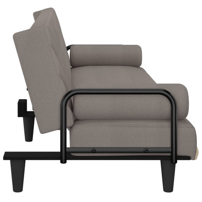 Divano Letto con Braccioli Tortora in Tessuto - homemem39