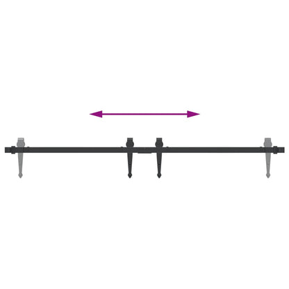 Kit Mini Anta Scorrevole Armadio in Acciaio al Carbonio 122 cm