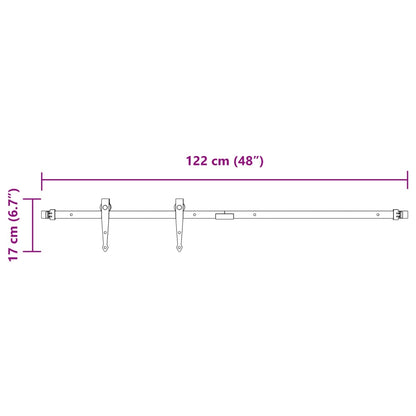 Kit Mini Anta Scorrevole Armadio in Acciaio al Carbonio 122 cm | homemem39