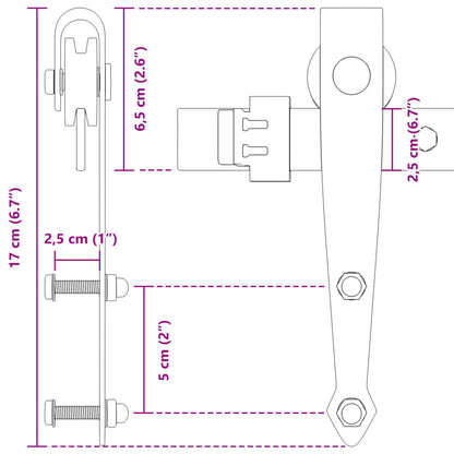 Kit Mini Anta Scorrevole Armadio in Acciaio al Carbonio 122 cm | homemem39