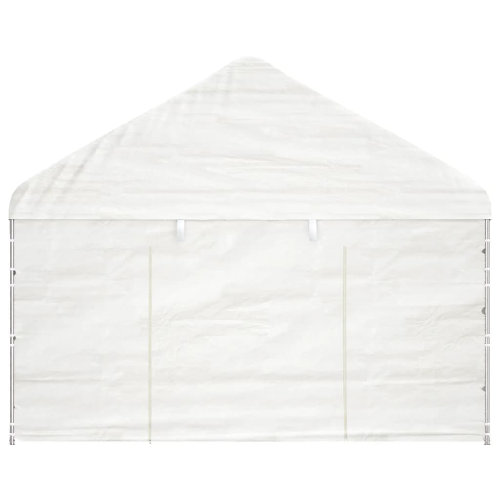 Gazebo con Tetto Bianco 4,08x2,23x3,22 m in Polietilene - homemem39