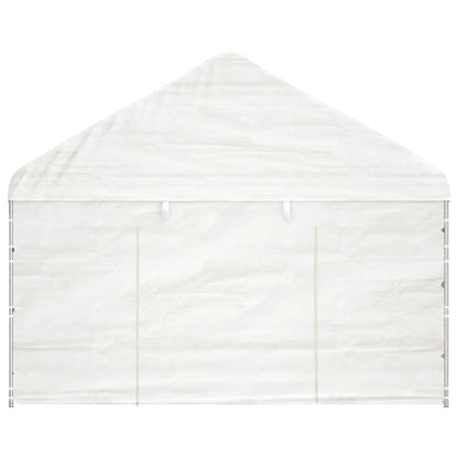 Gazebo con Tetto Bianco 4,08x2,23x3,22 m in Polietilene - homemem39