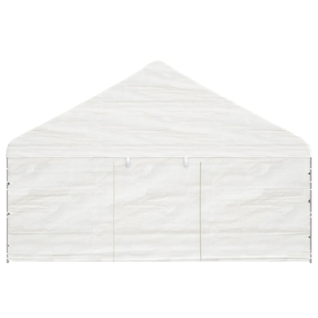 Gazebo con Tetto Bianco 5,88x2,23x3,75 m in Polietilene - homemem39