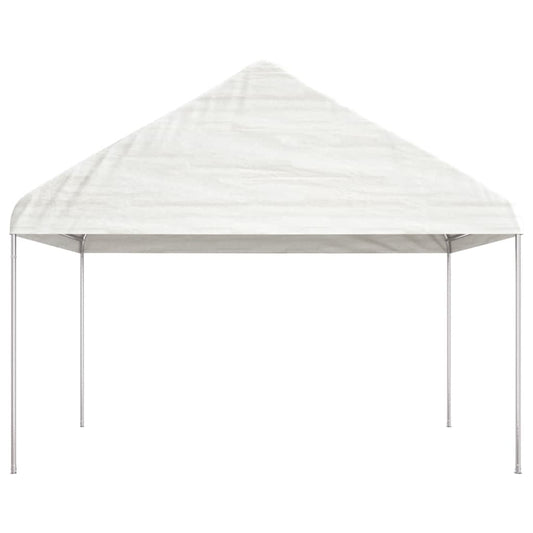 Gazebo con Tetto Bianco 4,08x2,23x3,22 m in Polietilene | homemem39