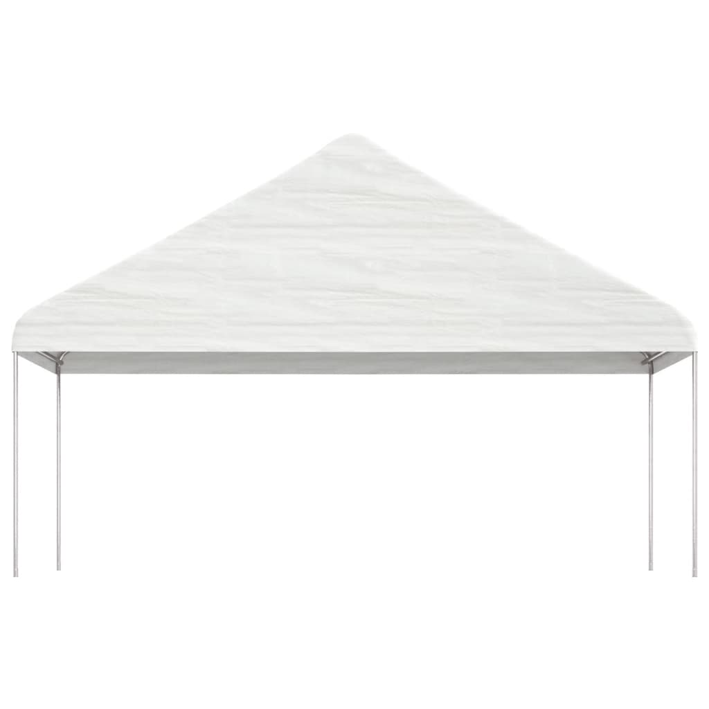 Gazebo con Tetto Bianco 5,88x2,23x3,75 m in Polietilene | homemem39