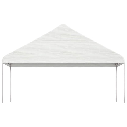Gazebo con Tetto Bianco 5,88x2,23x3,75 m in Polietilene | homemem39