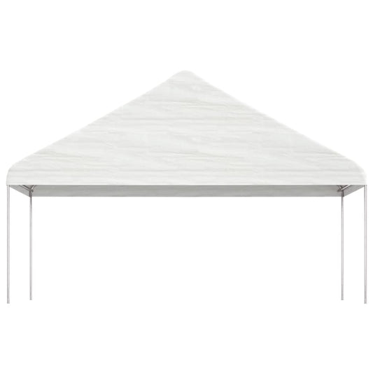 Gazebo con Tetto Bianco 5,88x2,23x3,75 m in Polietilene | homemem39