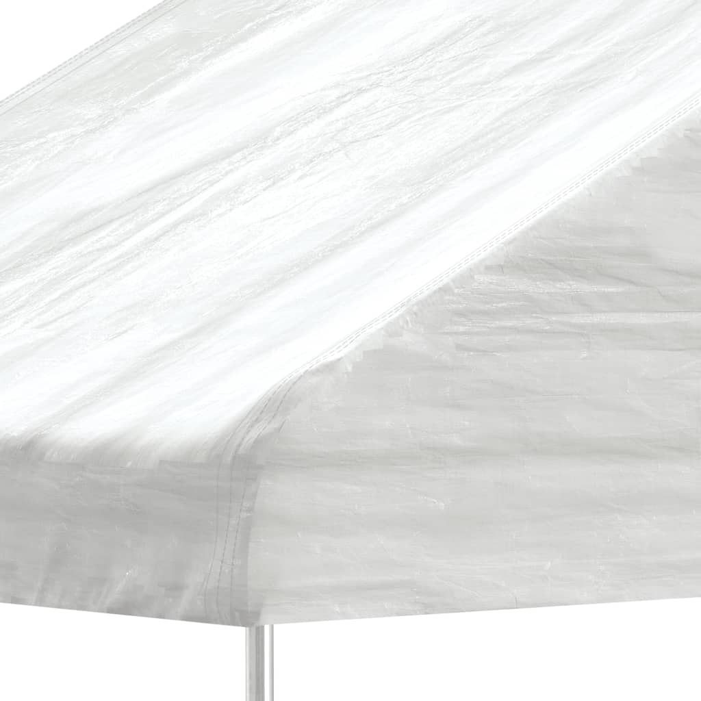 Gazebo con Tetto Bianco 5,88x2,23x3,75 m in Polietilene | homemem39
