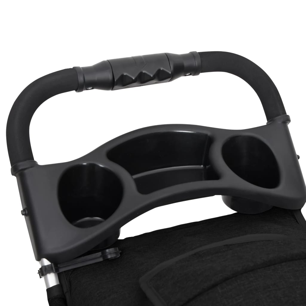 Passeggino per Cani Pieghevole Nero 80x46x98cm Tessuto Oxford - homemem39