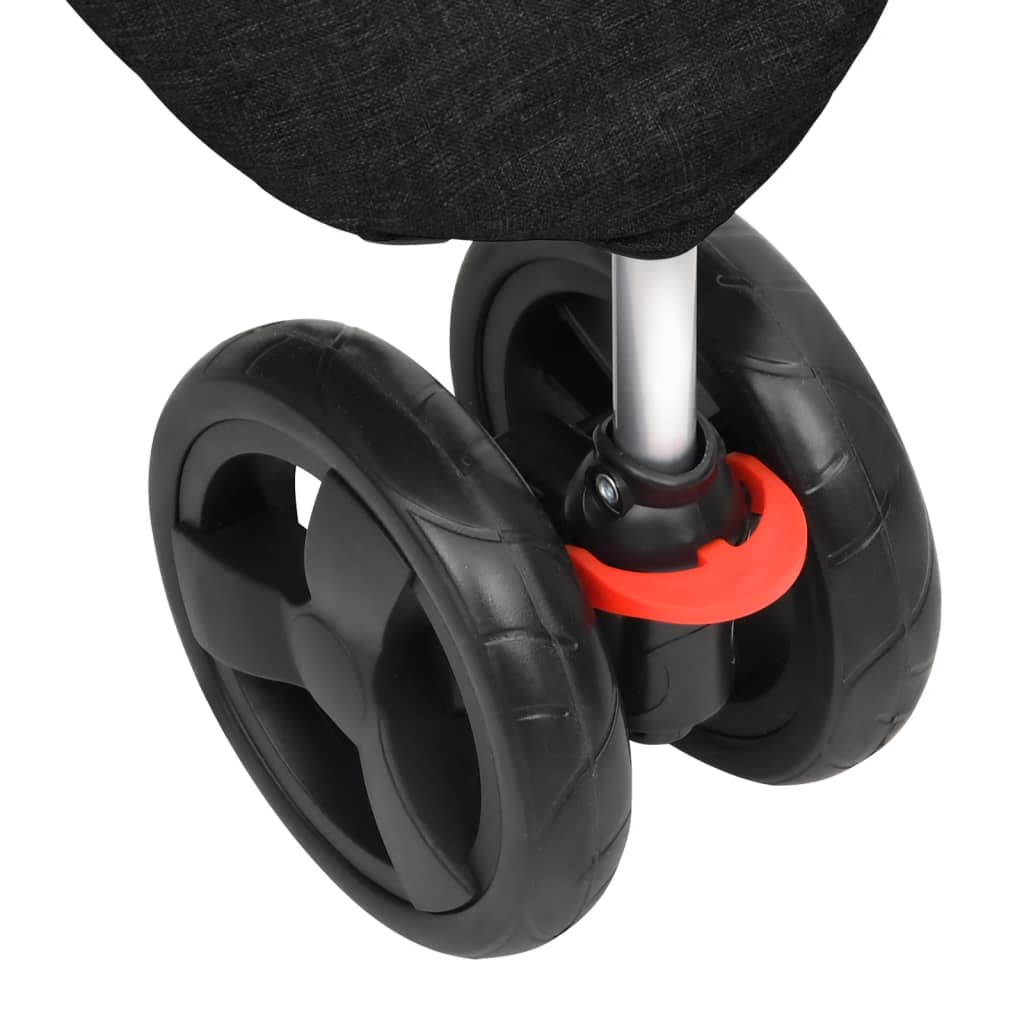 Passeggino per Cani Pieghevole Nero 80x46x98cm Tessuto Oxford - homemem39