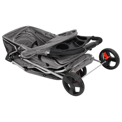 Passeggino per Cani Pieghevole Grigio 80x46x98cm Tessuto Oxford | homemem39