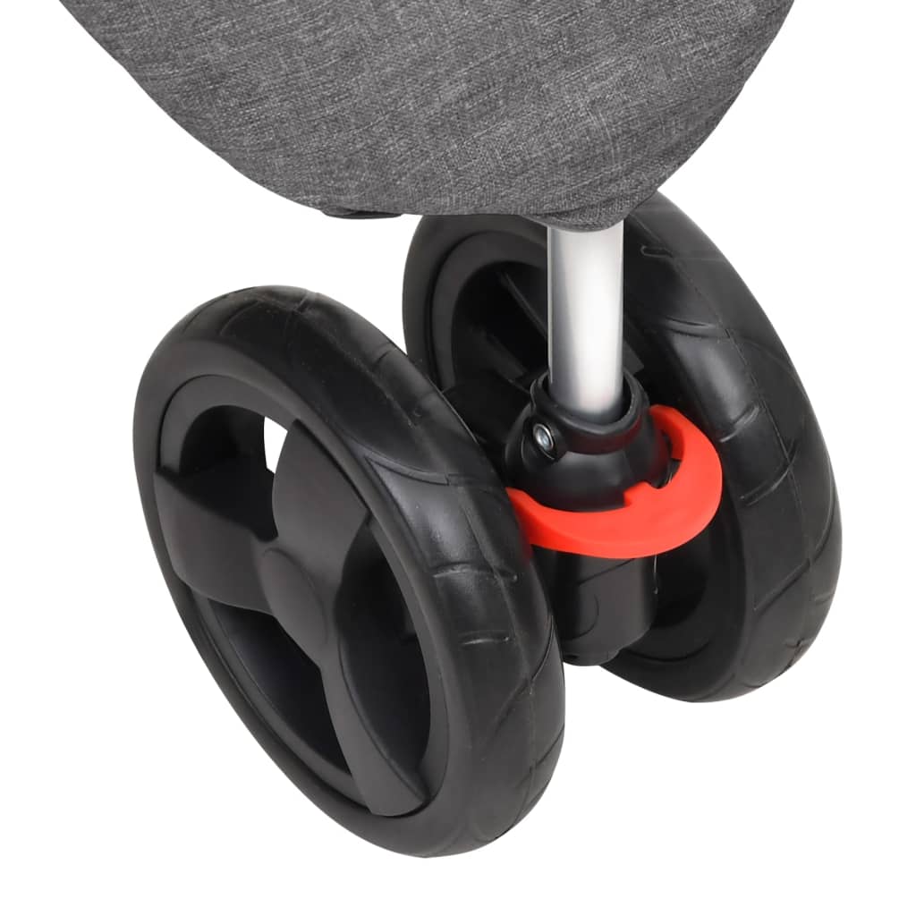 Passeggino per Cani Pieghevole Grigio 80x46x98cm Tessuto Oxford - homemem39